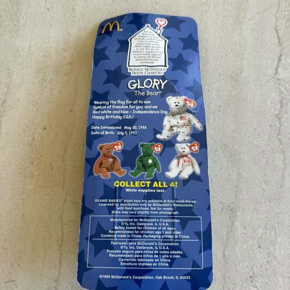 ty Glory The Bear 1997-1998 - Teenie Beanie Babies Collectible Vintage - Picture 5 of 5
